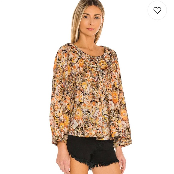 Free People Printed Blouse Top NWOT - Picture 2 of 4